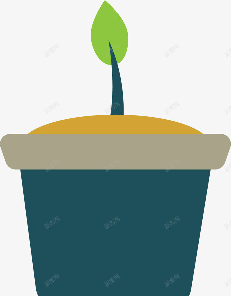 咖啡色卡通树苗花盆png免抠素材_88icon https://88icon.com 春天 春季 春日 树木 植物 盆栽 自然 花盆