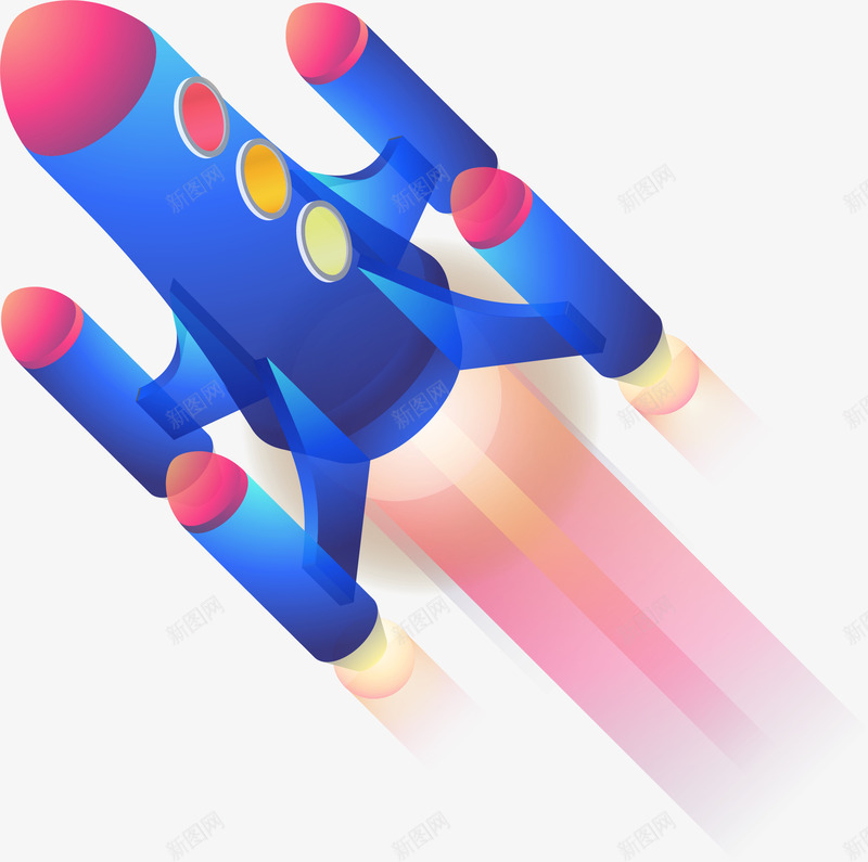 渐变25D火箭插画矢量图ai免抠素材_88icon https://88icon.com 25D渐变立体插画 25D矢量插画 商务 插画 火箭 立体插画 矢量图