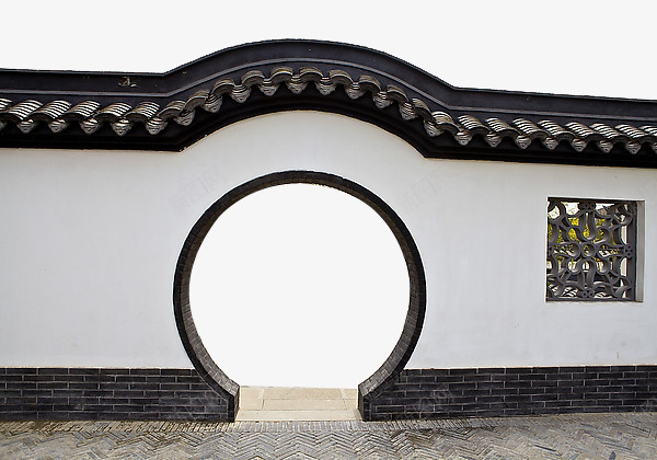 中式拱门古建筑png免抠素材_88icon https://88icon.com 中国风 中式拱门 建筑 月亮门
