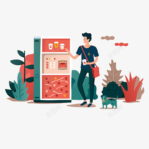正在自动贩卖机前面的男生psd免抠素材_88icon https://88icon.com 动物 彩色 植物 男生 自动贩卖机