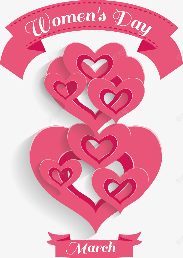 妇女节装饰元素png免抠素材_88icon https://88icon.com happywomensday 丝带 妇女节 标签 热气球 爱心 礼物 花卉