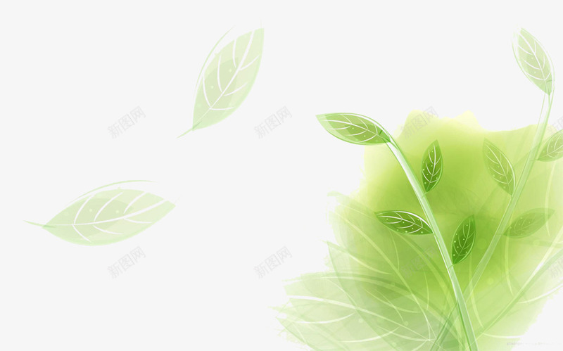 绿色飘扬png免抠素材_88icon https://88icon.com PPT 叶子 底纹 植物 绿叶 装饰