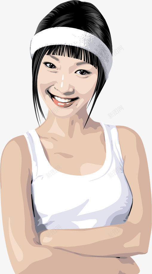 手绘阳光元气美女png免抠素材_88icon https://88icon.com 手绘 阳光元气美女 青春