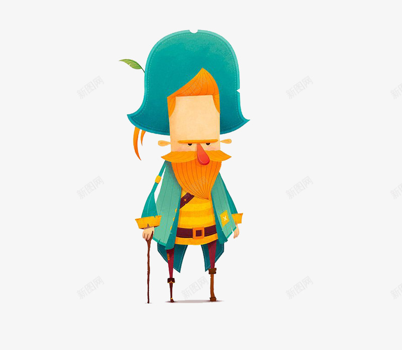 可爱Q版胡子老人png免抠素材_88icon https://88icon.com Q版 卡通版人物 围观卡通 胡子 胡子老人