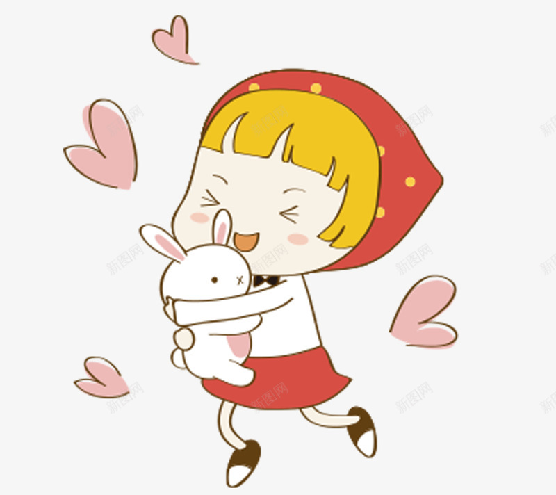 卡通小红帽女孩png免抠素材_88icon https://88icon.com 兔子 卡通人物 小女孩 小红帽