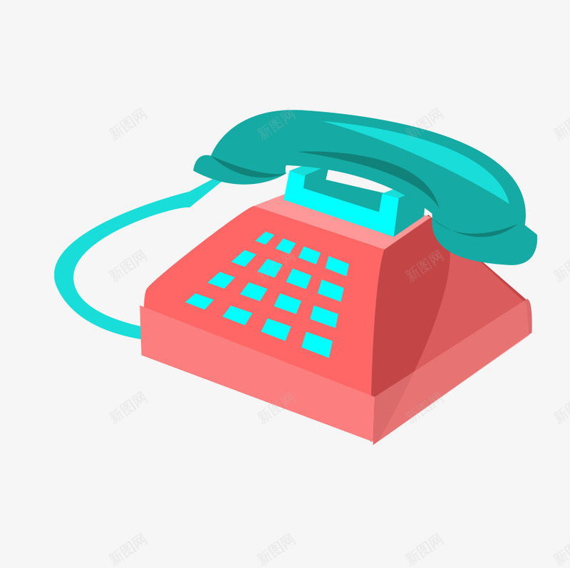 卡通电话机png免抠素材_88icon https://88icon.com 信息 家电 矢量电话机 网络 通信