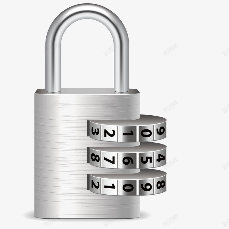 密码锁矢量图eps免抠素材_88icon https://88icon.com 密码箱锁 手绘 金属锁 铁锁 银锁 矢量图