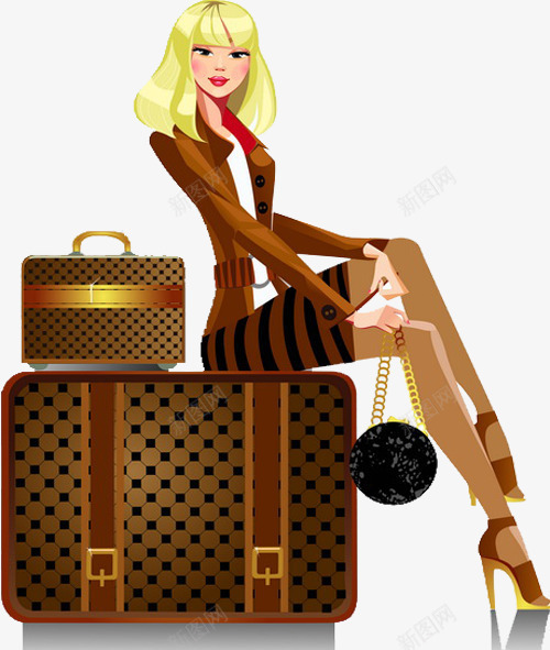 性感女郎拖行李png免抠素材_88icon https://88icon.com 卡通拖行李 手绘拖行李 拖行李 拖行李休息 拖行李去旅游 拖行李的女孩 拖行李的性感女孩