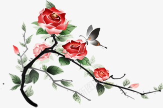 春季红色玫瑰蝴蝶png免抠素材_88icon https://88icon.com 春季 玫瑰 红色 蝴蝶