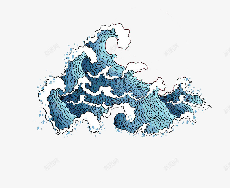 立体蓝色海浪图png免抠素材_88icon https://88icon.com 免抠图 波纹 海浪 立体海浪 花纹 蓝色 蓝色海浪