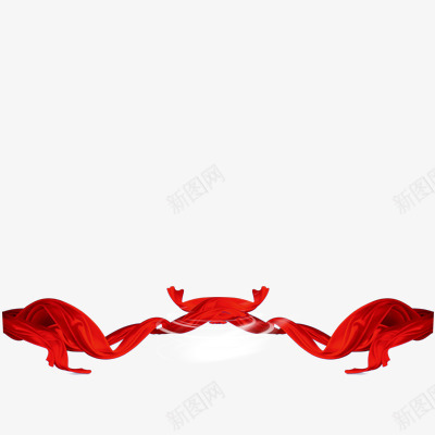 漂浮的丝带psd免抠素材_88icon https://88icon.com 喜庆 国庆节元素 红色