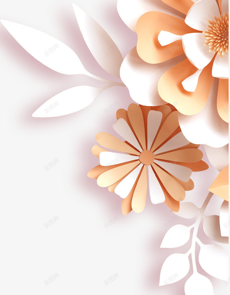 剪纸风中国风鲜花psd免抠素材_88icon https://88icon.com 中国风 剪纸风 剪纸风中国风鲜花 立体 花朵 装饰 鲜花