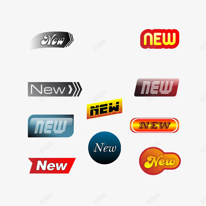 多款实用NEW标签png免抠素材_88icon https://88icon.com 多款实用NEW标签 新品标签 新品标签免费png下载 新品标签集矢量图