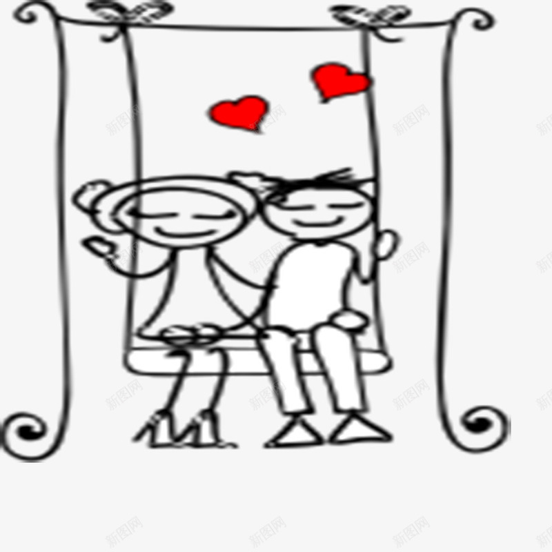 男女爱情时光png免抠素材_88icon https://88icon.com 婚庆 婚礼 浪漫 爱情 简笔画 红心