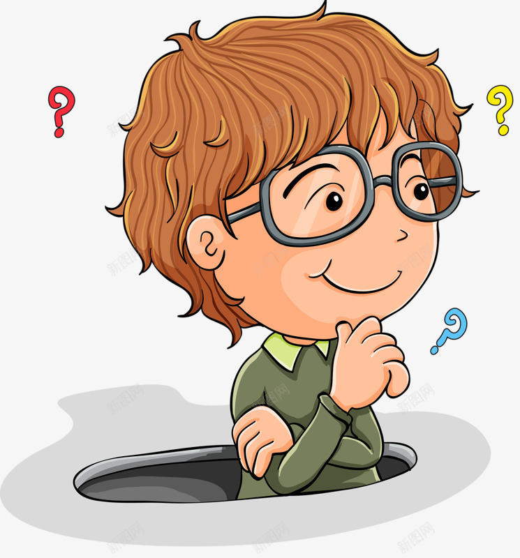 思考问题的男孩png免抠素材_88icon https://88icon.com 专注力 卡通 思考 打问号 深思熟虑 男孩 问号