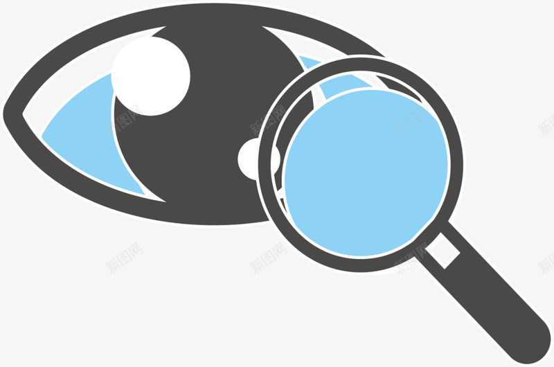 蓝色闪耀放大镜眼睛png免抠素材_88icon https://88icon.com 保护眼睛 全球爱眼日 放大镜 眼睛 视力 视力检查