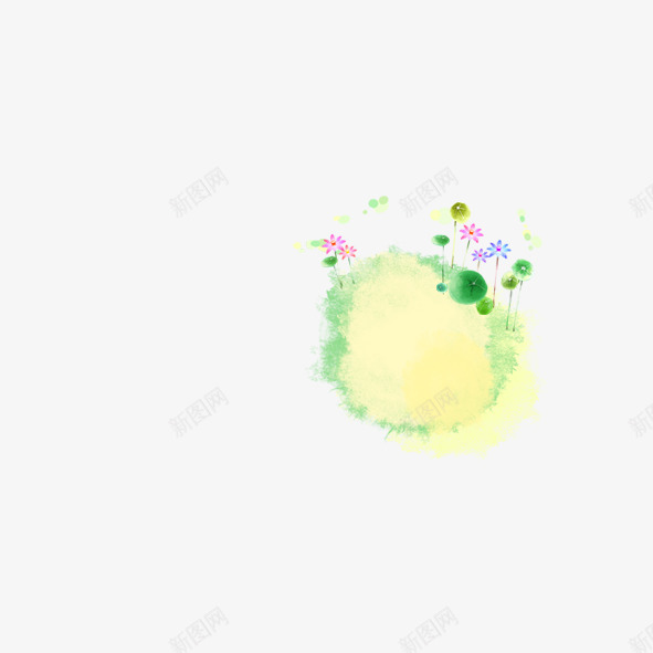 水墨元素图png免抠素材_88icon https://88icon.com 卡通 可爱 指示板 树木 绿色 背景 花朵 草地