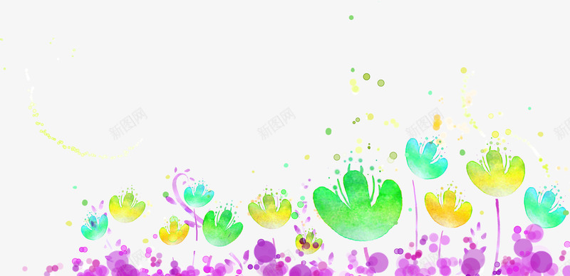 彩色创意花朵草地节日png免抠素材_88icon https://88icon.com 创意 彩色 节日 花朵 草地