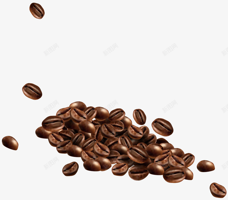 棕色简约咖啡豆装饰图案png免抠素材_88icon https://88icon.com 免抠PNG 棕色 简约咖啡豆 装饰图案