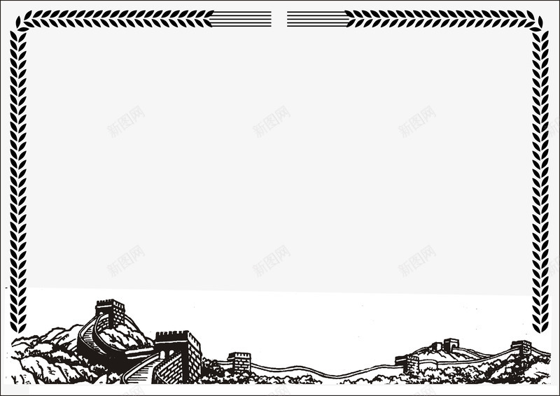 欧式花纹边框矢量图eps免抠素材_88icon https://88icon.com 9 欧式花纹 矢量图 素材边框 花边 边框 长城 黑白长城