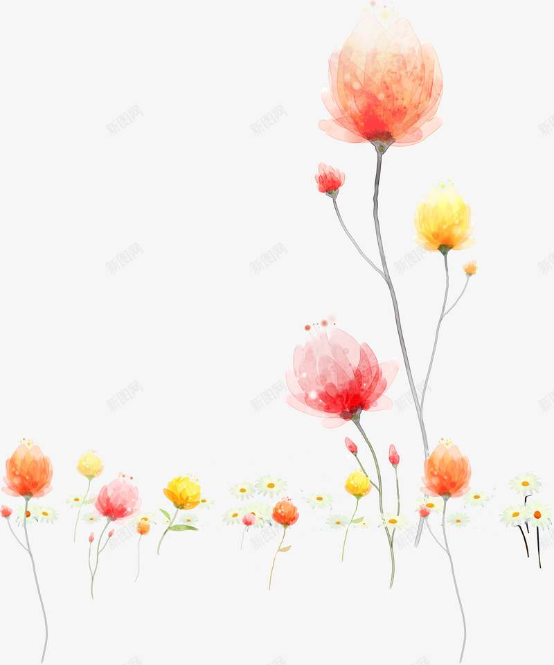 水彩花儿png免抠素材_88icon https://88icon.com 梦幻 淡雅 花朵海报