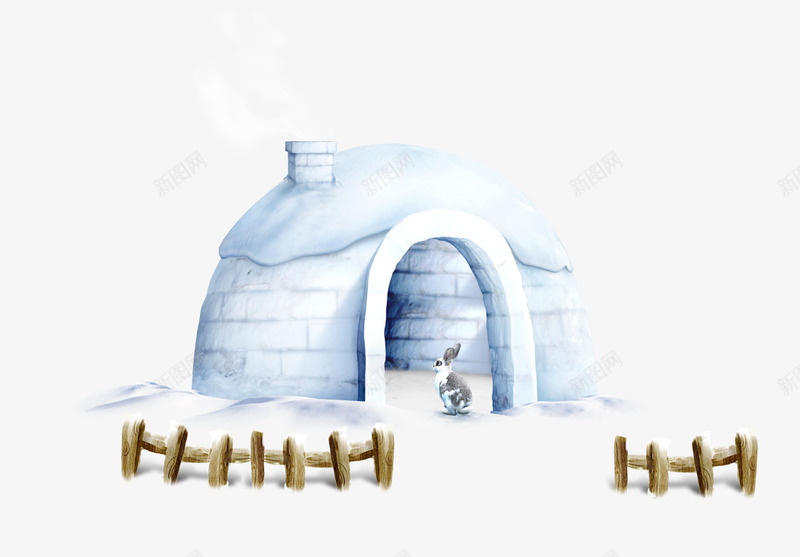 冬天雪景房子png免抠素材_88icon https://88icon.com 围栏 房子 雪地 雪景