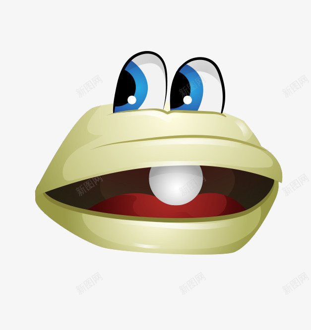 卡通手绘张嘴黄色贝壳珍珠png免抠素材_88icon https://88icon.com 卡通的贝壳 张嘴的贝壳 手绘的珍珠 黄色的贝壳