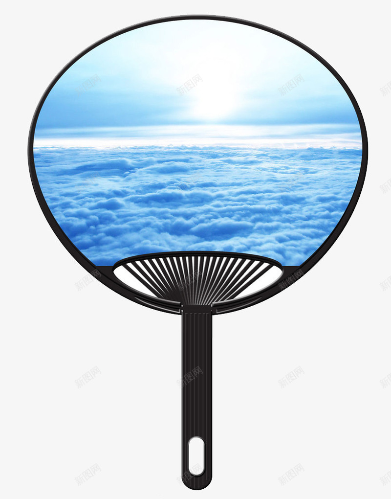 一把小扇子psd免抠素材_88icon https://88icon.com 一把扇子 圆形扇子 白云 蒲扇