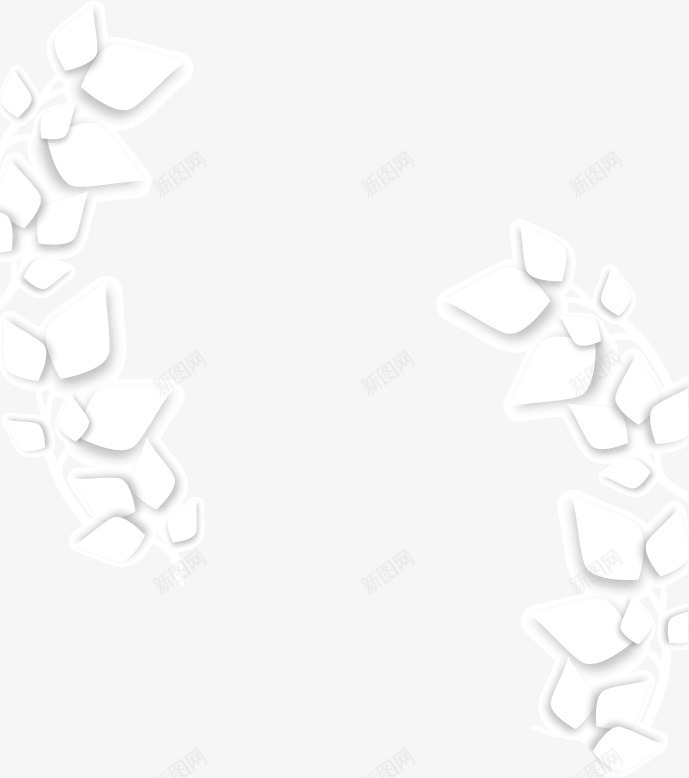 浅色叶子边框png免抠素材_88icon https://88icon.com 小清新 小清新边框素材 浅白色 边框