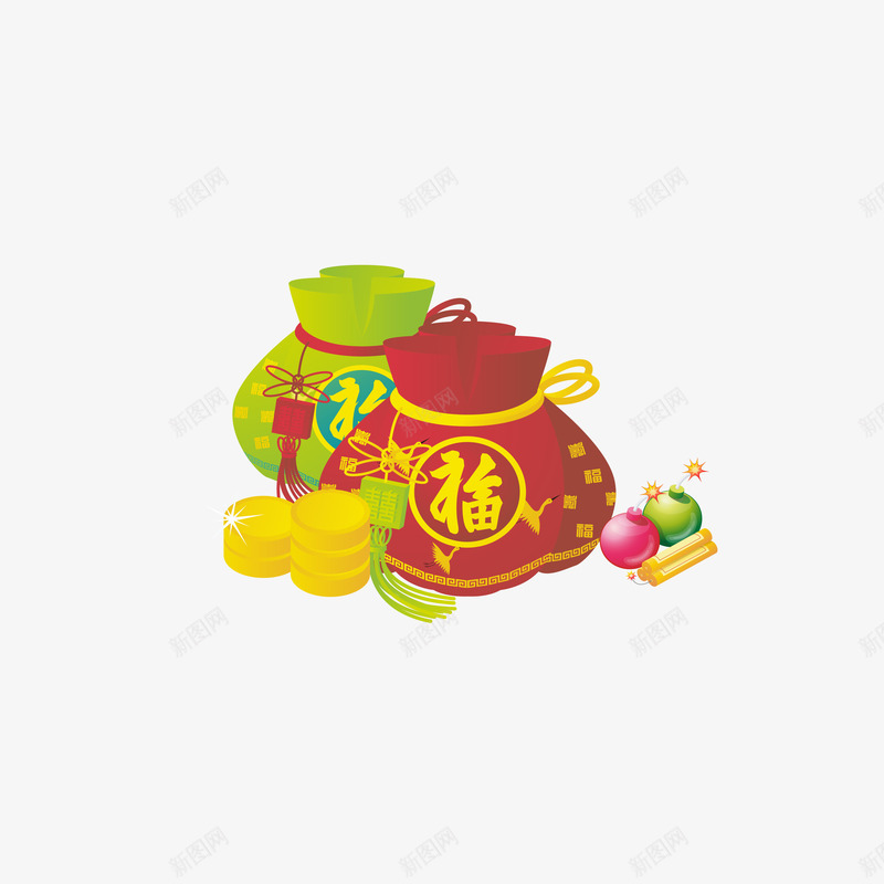 店庆节日福袋装饰矢量图ai免抠素材_88icon https://88icon.com 卡通 图形 标签 福袋 纹理 线条 节日 边框 矢量图