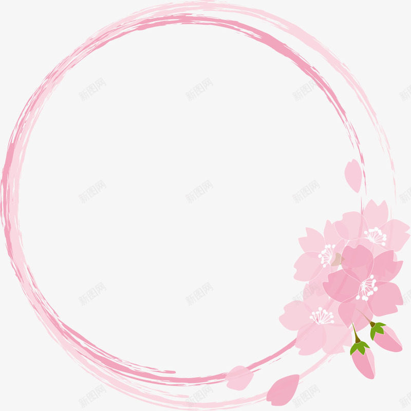 粉色春季梦幻花圈png免抠素材_88icon https://88icon.com 圆形标签 春天 春季 春日 粉色圆圈 自然 花圈 花朵 鲜花
