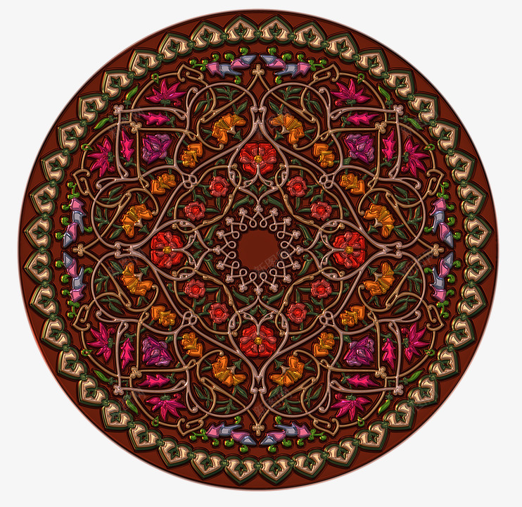 印有碎花图案的圆形背景图png免抠素材_88icon https://88icon.com 叶子 圆形图案 圆形素材 小花 花朵图案 花纹 花纹背景 装饰