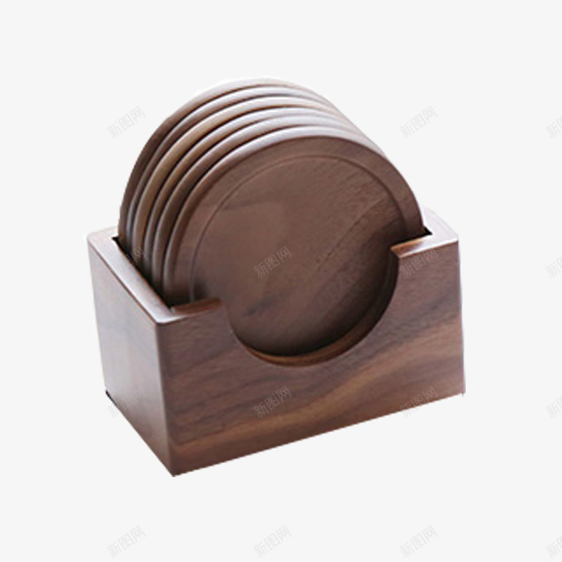 产品实物木质杯托png免抠素材_88icon https://88icon.com 产品实物 六个 小巧 新颖 木质 杯垫 杯托 精致 茶托 茶道