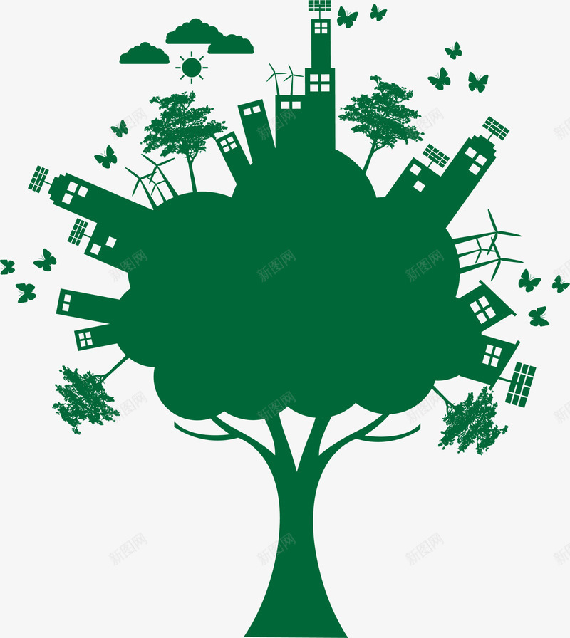 世界环境日绿化环境png免抠素材_88icon https://88icon.com 世界环境日 保护环境 爱护环境 绿化环境 绿色大树 节能减排