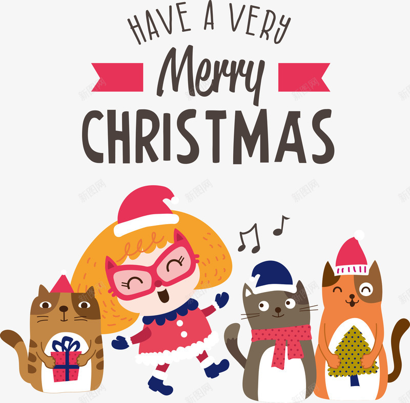 圣诞节卡通女孩与动物插画矢量图eps免抠素材_88icon https://88icon.com 动物插画 卡通女孩 圣诞快乐 圣诞素材 圣诞节 矢量圣诞素材 矢量女孩 节日素材 矢量图