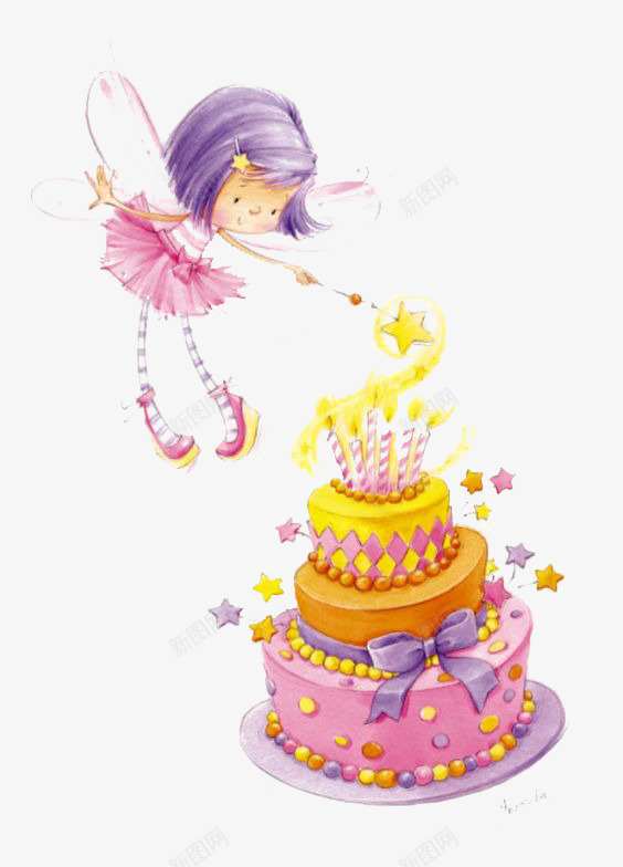 仙女和蛋糕png免抠素材_88icon https://88icon.com 仙女 卡通 手绘 插画 梦幻 童话 蛋糕