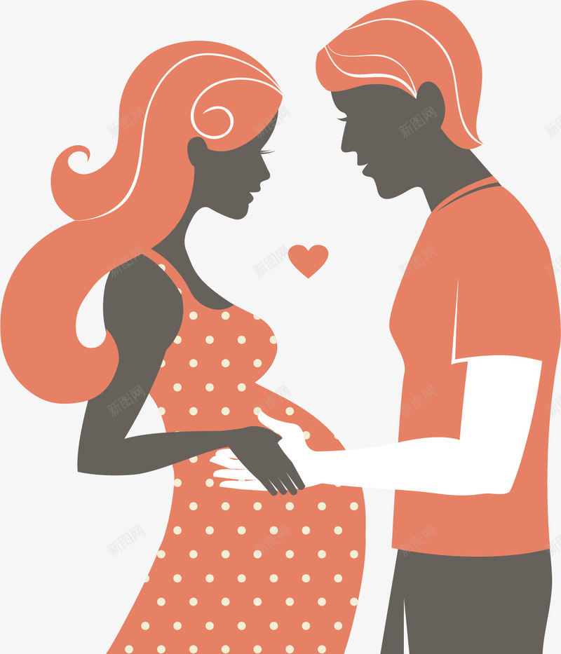 裙装夫妻png免抠素材_88icon https://88icon.com 孕妇 孕妇卡通 孕妇手绘 孕妈妈卡通 怀孕女人 裙装