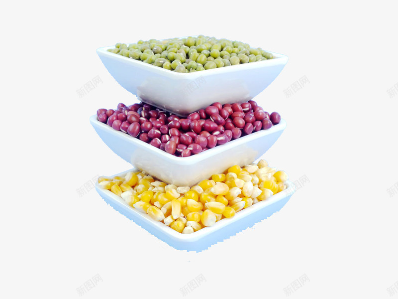 三碗叠放的谷物png免抠素材_88icon https://88icon.com 五谷 五谷杂粮 碗 粮油副食 粮油米面 粮食 谷物 食物 餐具