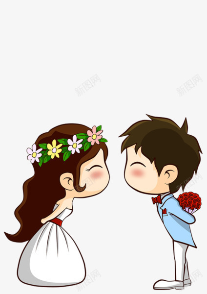 卡通人物png免抠素材_88icon https://88icon.com 一男一女 七夕 七夕装饰图 卡通人物 情人节 情侣 手绘情侣 结婚