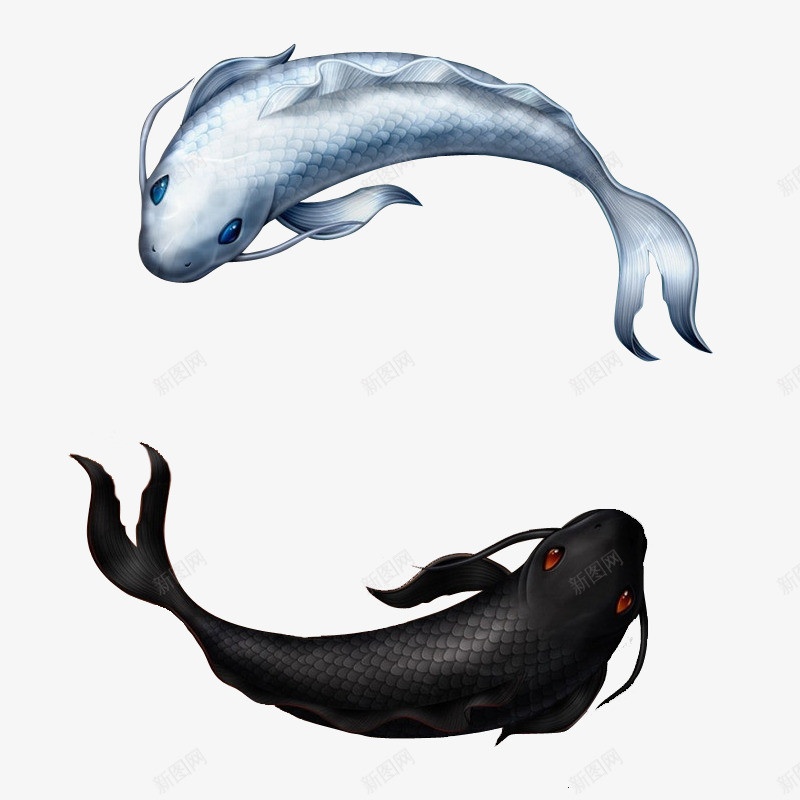 逼真3D阴阳鱼png免抠素材_88icon https://88icon.com 八卦鱼 太极 形状 手绘 逼真3D效果图 阴阳鱼 鲤鱼太极图 黑白阴阳鱼 黑白鱼