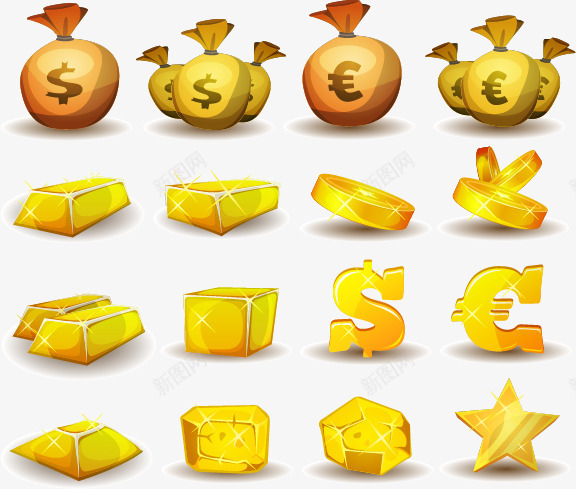 游戏UI金币游戏矢量图eps免抠素材_88icon https://88icon.com GAME UI界面 交互 手游 手游UI 按钮 游戏 游戏元素 游戏动画 游戏标志 游戏界面 游戏素材 游戏设计 策略游戏 网游 网页游戏 设计 金色 钱币 矢量图