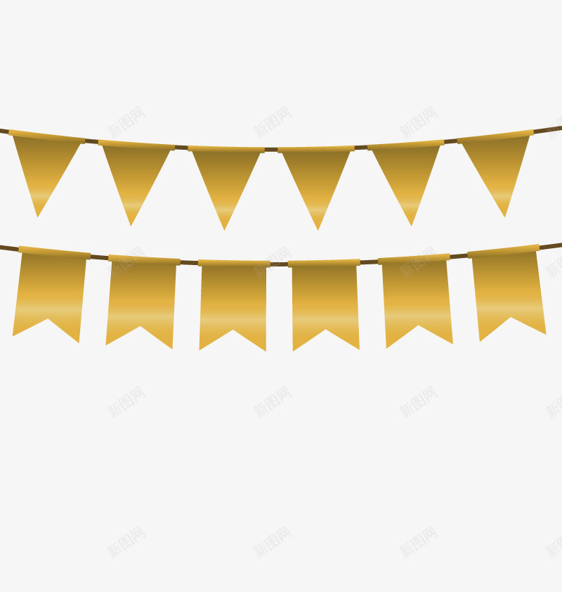 金色彩带png免抠素材_88icon https://88icon.com 小彩旗 庆祝 新年 节日 金色 金色彩带 金色矢量