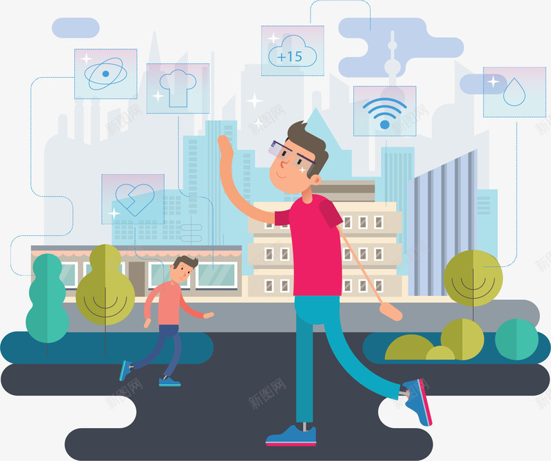 高科技互联网智慧城市矢量图ai免抠素材_88icon https://88icon.com 互联网 智慧城市 物联网 矢量png 虚拟现实 高科技 矢量图