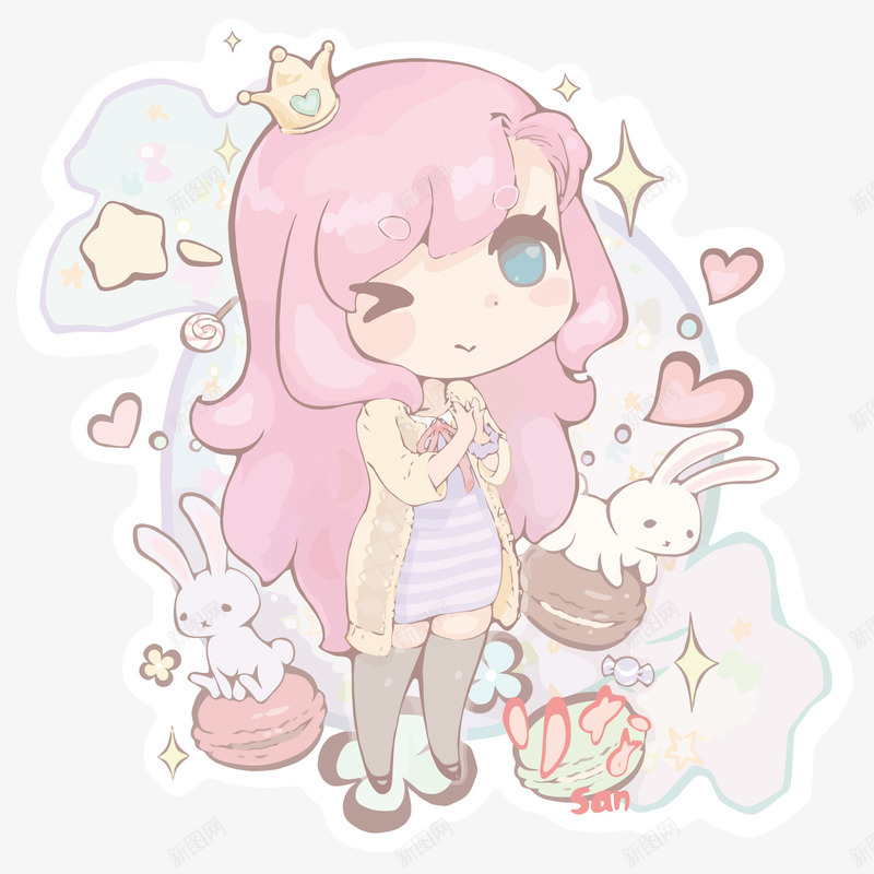 兔子与少女矢量图eps免抠素材_88icon https://88icon.com PNG PNG图片 PNG图片素材 PNG素材 PNG素材免费 PNG素材免费下载 兔子 卡通 可爱 少女 星星 爱心 矢量图