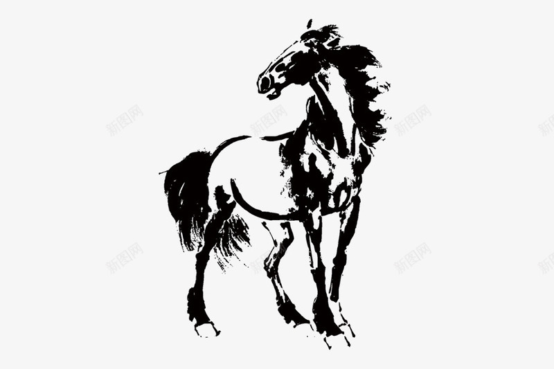 水墨画骑马png免抠素材_88icon https://88icon.com psd 毛笔马 水墨画 草原骑马 马 骑马