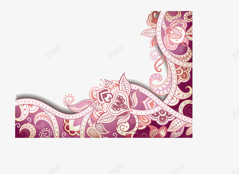 紫色古典花纹png免抠素材_88icon https://88icon.com 免抠PNG 卡片装饰 古典 复古花纹 复古边框 花纹边框 贺卡