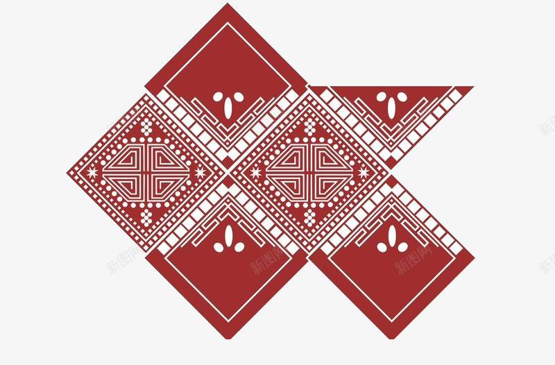 简单的搭配png免抠素材_88icon https://88icon.com 壮族文化 壮族花纹 服饰素材 绘画 装饰