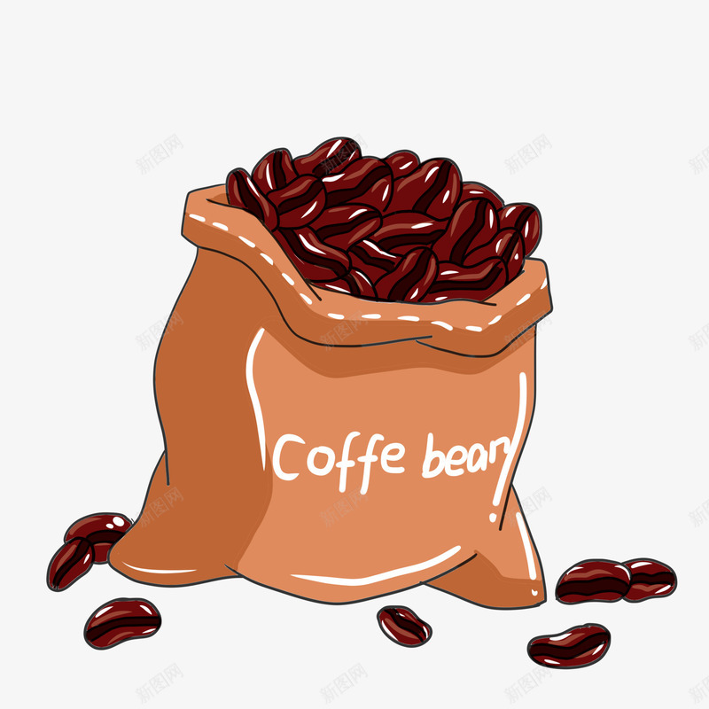 手绘咖啡豆元素png免抠素材_88icon https://88icon.com 元素 免扣 咖啡 咖啡豆