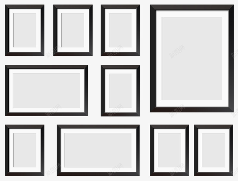 照片墙png免抠素材_88icon https://88icon.com 室内设计 照片墙 照片墙排版 照片展示 照片框 照片背景墙 相框 相片框 边框 镜框 黑色相框