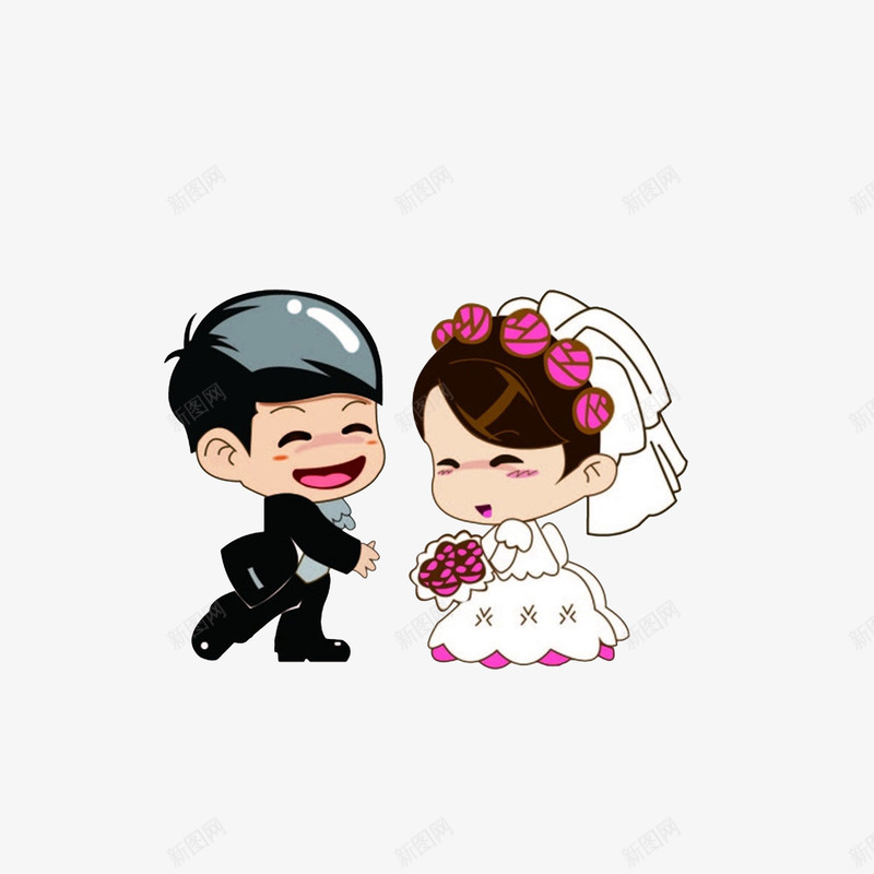 开心的捧着花的新娘psd免抠素材_88icon https://88icon.com Q版新娘新郎 开心的新婚夫妻 捧着花的女孩 捧花